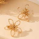 Clip On Earrings for Women, Flower Clip Earrings, No Piercing, Gold or Silver