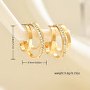 Minimalist Gold Stud Earrings for Women, Small Glass Stone Studs