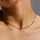 Zora Minimalist Gold Chain Choker Necklace, view 5