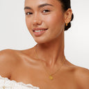 Hannah Dainty Gold Disc Medallion Necklace, view 5