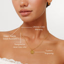 Hannah Dainty Gold Disc Medallion Necklace, view 7