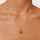 Hannah Dainty Gold Disc Medallion Necklace, view 2