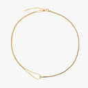 Zora Minimalist Gold Chain Choker Necklace, view 3