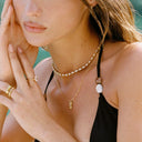 Kiara Gold White Zircon Necklace, view 3