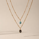 Rebecca Turquoise Stone Pendant Necklace, view 4