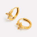 Emmy Daisy Charm Huggie Hoop Earrings, view 3