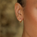 Emmy Daisy Charm Huggie Hoop Earrings, view 6
