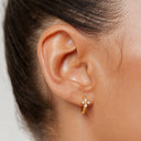Emmy Daisy Charm Huggie Hoop Earrings