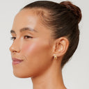 Genevieve Gold Sculptural Zircon Huggie Hoops, view 2