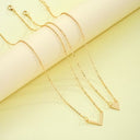 Triangle Layered Necklace Set of 2, Gold V Pendant Necklaces for Women