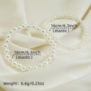 Pearl Bracelet Set of 2, Faux Pearl Stretch Bracelets for Women