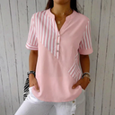 Jenny Striped Linen-cotton Summer Top