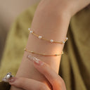 Bead Chain Bracelet Set of 2, Gold or Silver Stacking Bracelets