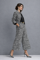 Magda tweed two-piece set with cropped jacket and wide-leg pants, view 4