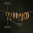 Rosella Rosé Oval Stone Hoop Drop Earrings, view 8