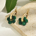 Clover Flower Earrings for Women, Lucky Flower Earrings, 18K Gold Plated