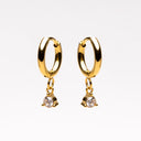 Simone Zircon Drop Hoop Earrings, view 3