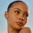Simone Zircon Drop Hoop Earrings, view 6