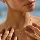 Ramona Clear Zircon Solitaire Pendant Necklace, view 3