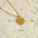 Petra Gold Compass Pendant Necklace, view 10