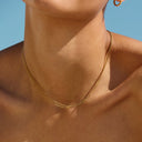 Zora Minimalist Gold Chain Choker Necklace, view 2