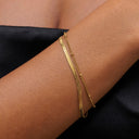 Dominique Layered Herringbone and Beaded Chain Bracelet