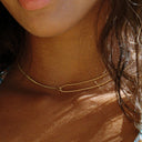 Zora Minimalist Gold Chain Choker Necklace