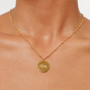 June Gold Round Disc Pendant Necklace, view 2