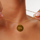 June Gold Round Disc Pendant Necklace