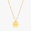 June Gold Round Disc Pendant Necklace, view 4