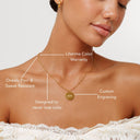June Gold Round Disc Pendant Necklace, view 5