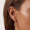 Madison Smooth Sculptural Drop Hoop Earrings, view 4