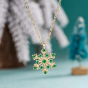 Snowflake Necklace for Women, Cubic Zirconia Pendant, Silver, Gold or Rose Gold