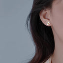 Daisy Stud Earrings for Women, Small Silver Flower Studs