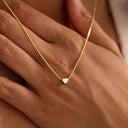 Heart Initial Necklace, Custom Letters on Tiny Hearts, Stainless Steel, 1 to 5 Letters, Gold or Silver