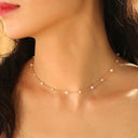 Pearl and Snake Chain Necklace for Women, Faux Pearl Statement Necklace