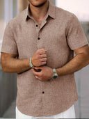 Coolum Men's Short Sleeve Linen Blend Shirt, view 43