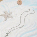 Shark Pendant Necklace, Stainless Steel with Natural Stone Charm, Gold or Silver