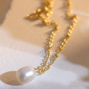 Freshwater Pearl Pendant Necklace for Women, Gold Tone, Elegant Gift