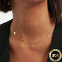 Gold Flower Necklace for Women, 304 Stainless Steel Floral Collarbone Necklace