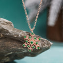 Snowflake Necklace for Women, Cubic Zirconia Pendant, Silver, Gold or Rose Gold