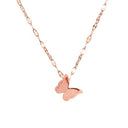 Butterfly Pendant Necklace for Women, Stainless Steel, Gold, Silver or Rose Gold