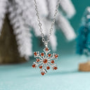 Snowflake Necklace for Women, Cubic Zirconia Pendant, Silver, Gold or Rose Gold