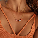 Bubble Letter Name Necklace, Double Layer Gold Necklace, Custom Name or Initial