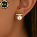 Gold Stud Earrings for Women, 316 Stainless Steel, Hypoallergenic, Gold or Silver