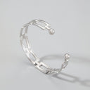 Square Bangle Bracelet for Women, Open Geometric Bangle, Gold or Silver