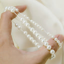 Pearl Bracelet Set of 2, Faux Pearl Stretch Bracelets for Women