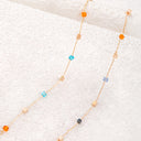 Cube Chain Necklace, Multicolour Short Collarbone Necklace for Women