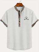 Caloundra Men's Contrast Pattern Collar Short Sleeve Shirt, view 4
