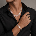 Keegan Men's Cuban Chain Necklace, Bracelet and Ring Set